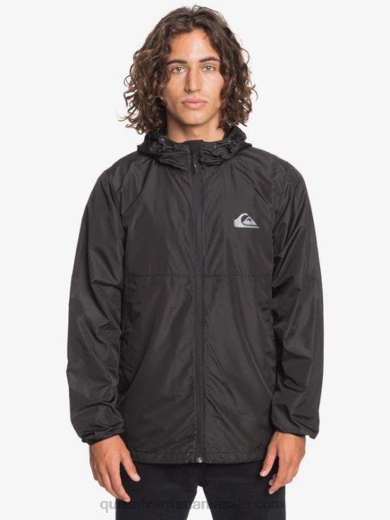 negru jachetă de vânt de zi cu zi XT6B1012 bărbați Quiksilver