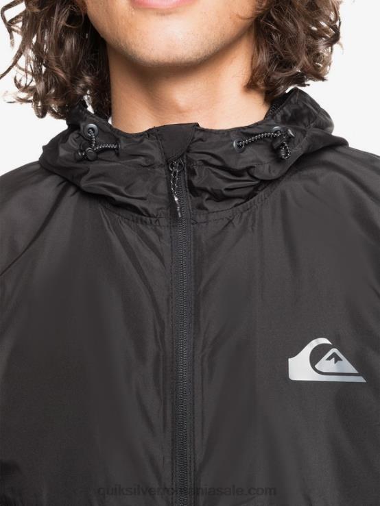 negru jachetă de vânt de zi cu zi XT6B1012 bărbați Quiksilver