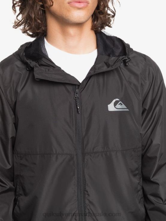 negru jachetă de vânt de zi cu zi XT6B1012 bărbați Quiksilver