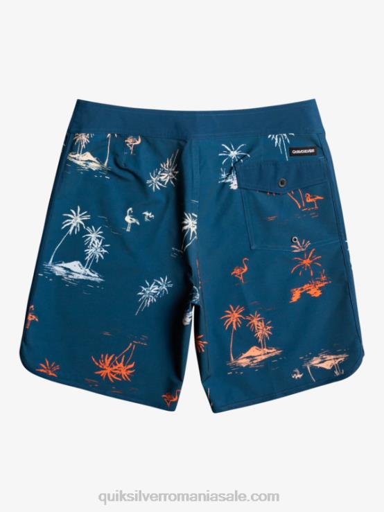 albastru majolica surfsilk scallop 19 boardshorts XT6B1492 bărbați Quiksilver