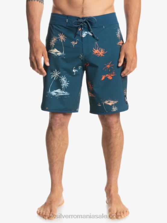 albastru majolica surfsilk scallop 19 boardshorts XT6B1492 bărbați Quiksilver