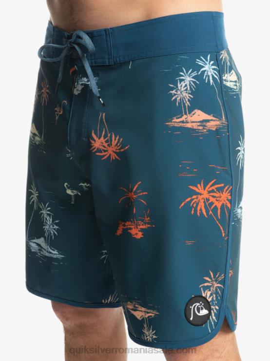 albastru majolica surfsilk scallop 19 boardshorts XT6B1492 bărbați Quiksilver
