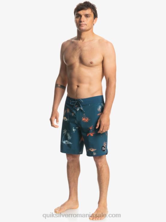 albastru majolica surfsilk scallop 19 boardshorts XT6B1492 bărbați Quiksilver