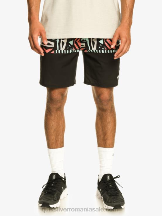 negru pantaloni scurți de antrenament omni stretch 17 XT6B829 bărbați Quiksilver