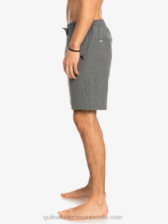 negru pantaloni scurți elastic heather amphibian 18 hibrid XT6B1664 bărbați Quiksilver