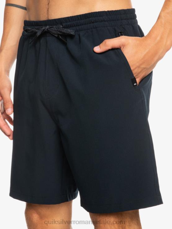 negru pantaloni scurți elastic ocean 18 amfibieni XT6B342 bărbați Quiksilver