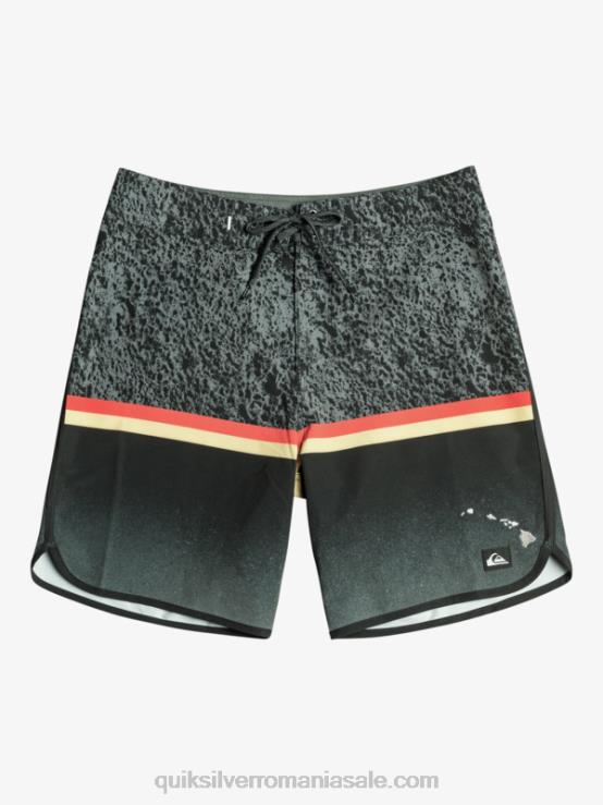 negru surfsilk division scallop 19 boardshorts XT6B1395 bărbați Quiksilver