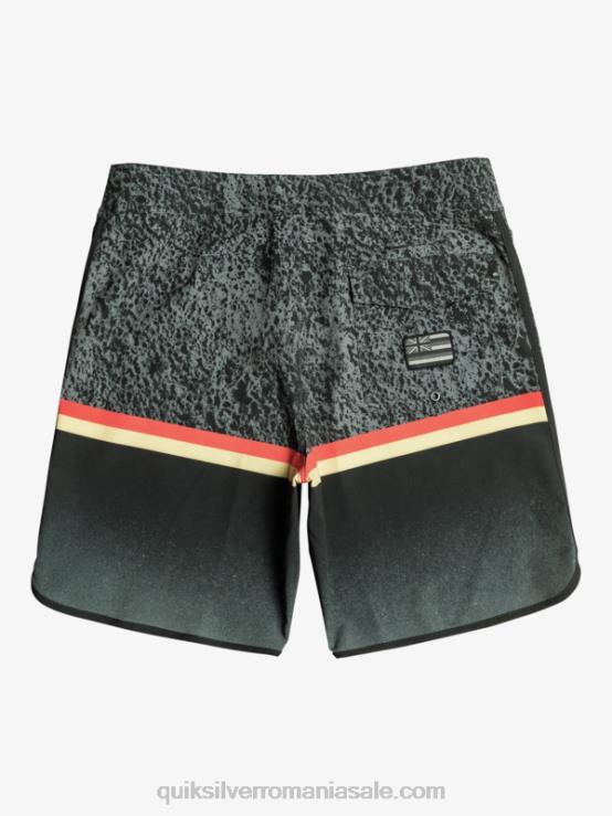 negru surfsilk division scallop 19 boardshorts XT6B1395 bărbați Quiksilver