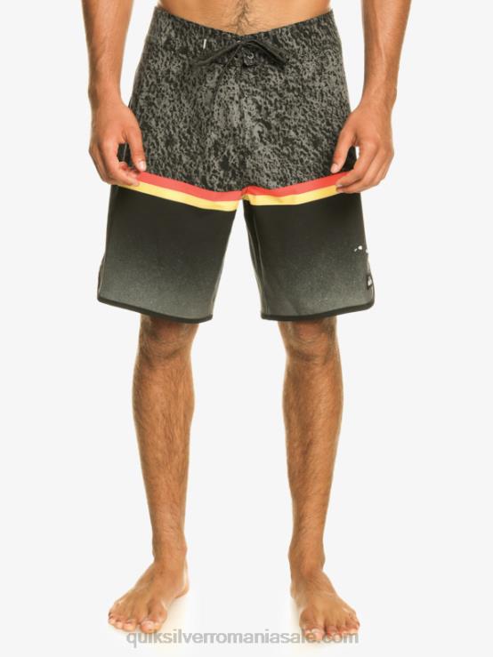 negru surfsilk division scallop 19 boardshorts XT6B1395 bărbați Quiksilver