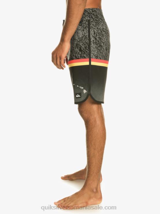 negru surfsilk division scallop 19 boardshorts XT6B1395 bărbați Quiksilver