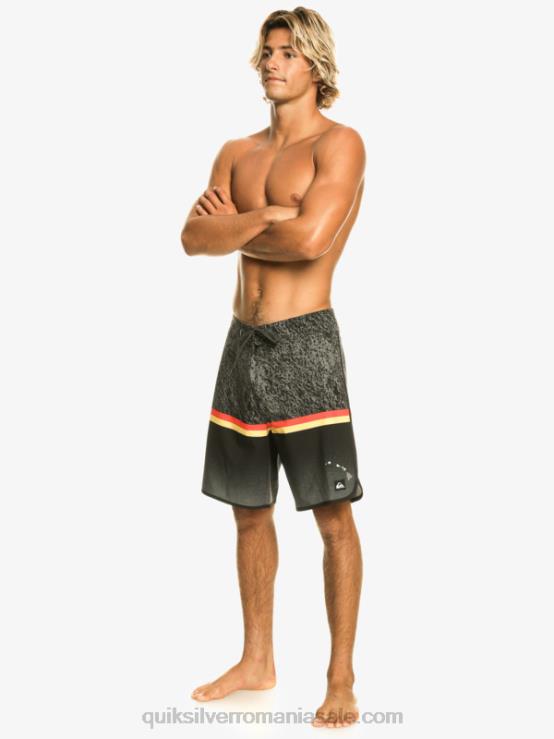 negru surfsilk division scallop 19 boardshorts XT6B1395 bărbați Quiksilver