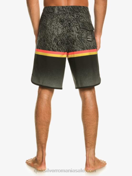 negru surfsilk division scallop 19 boardshorts XT6B1395 bărbați Quiksilver