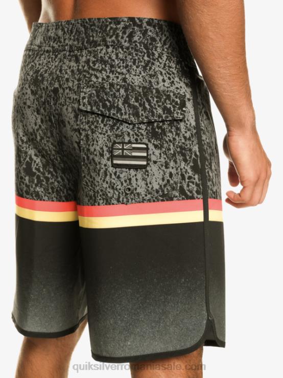 negru surfsilk division scallop 19 boardshorts XT6B1395 bărbați Quiksilver