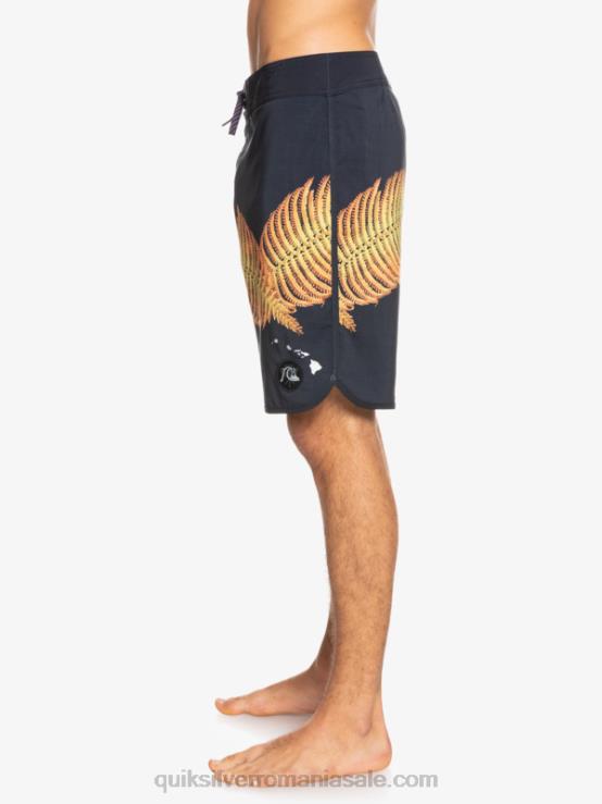 negru surfsilk hawaii scallop 19 boardshorts XT6B1881 bărbați Quiksilver