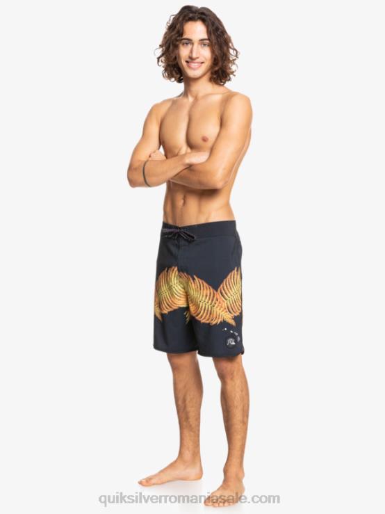 negru surfsilk hawaii scallop 19 boardshorts XT6B1881 bărbați Quiksilver