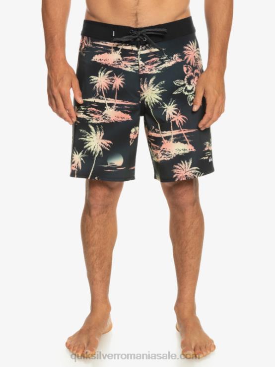 negru surfsilk qs 69 18 boardshorts XT6B243 bărbați Quiksilver
