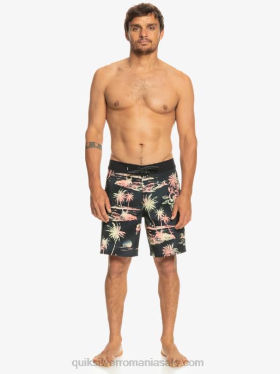 negru surfsilk qs 69 18 boardshorts XT6B243 bărbați Quiksilver