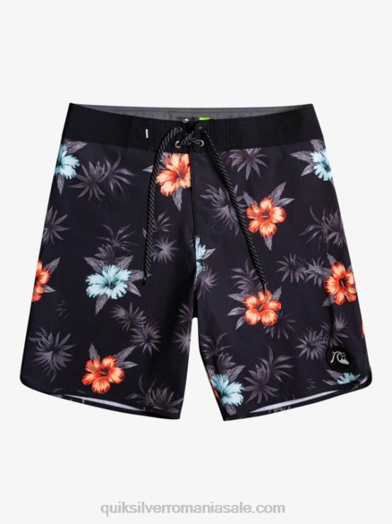 negru surfsilk scallop 19 boardshorts XT6B1496 bărbați Quiksilver