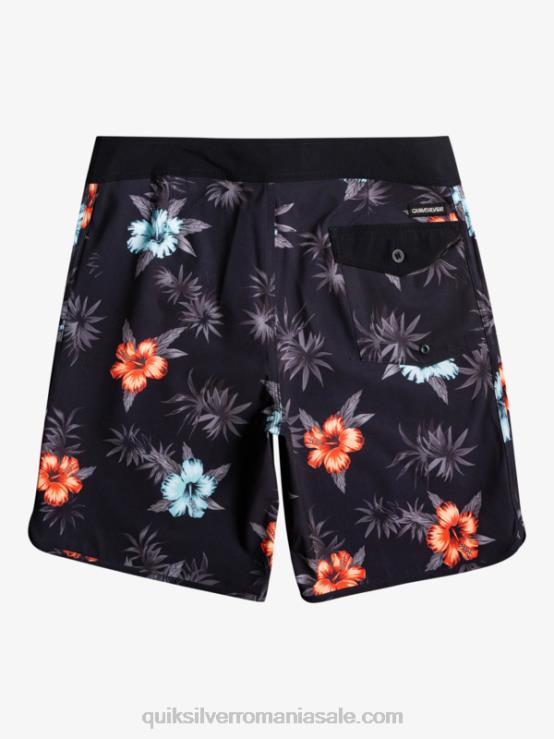 negru surfsilk scallop 19 boardshorts XT6B1496 bărbați Quiksilver