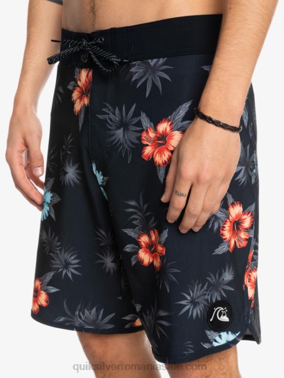 negru surfsilk scallop 19 boardshorts XT6B1496 bărbați Quiksilver