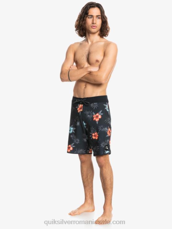 negru surfsilk scallop 19 boardshorts XT6B1496 bărbați Quiksilver
