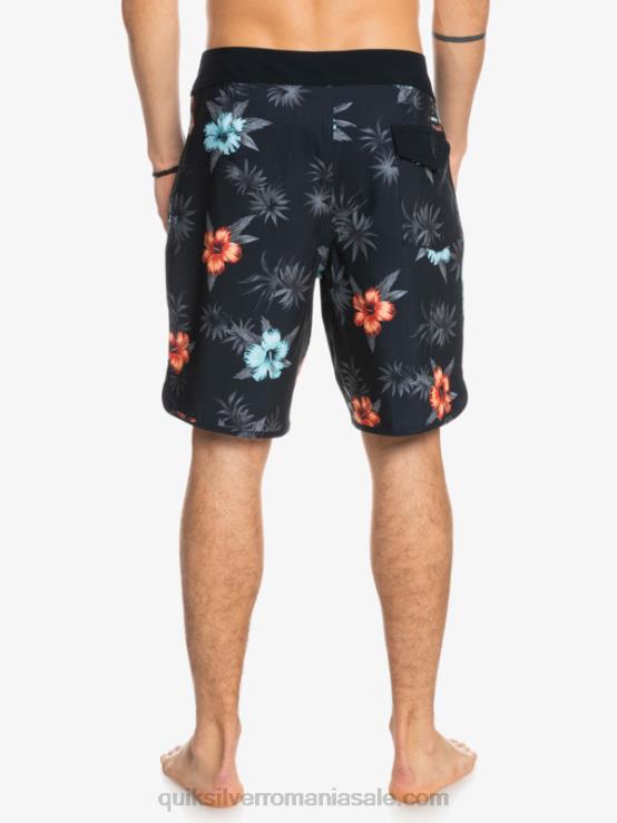 negru surfsilk scallop 19 boardshorts XT6B1496 bărbați Quiksilver