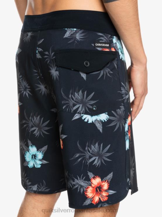 negru surfsilk scallop 19 boardshorts XT6B1496 bărbați Quiksilver