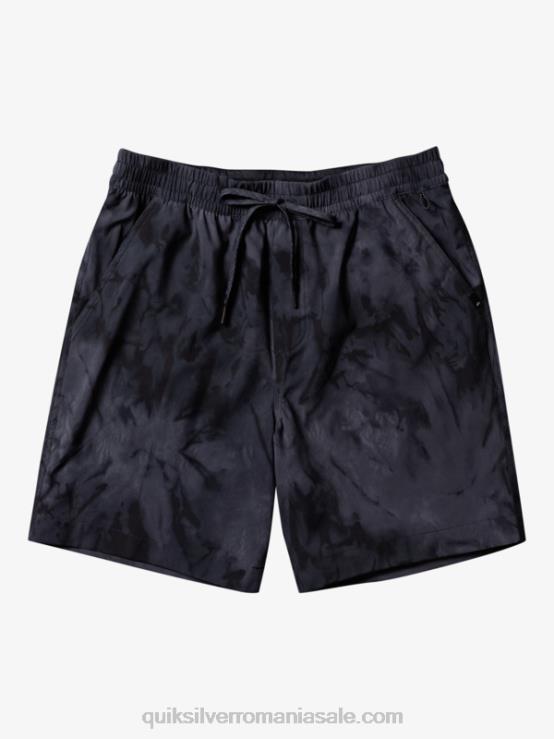 negru taxer print 18 amfibieni boardshorts XT6B101 bărbați Quiksilver
