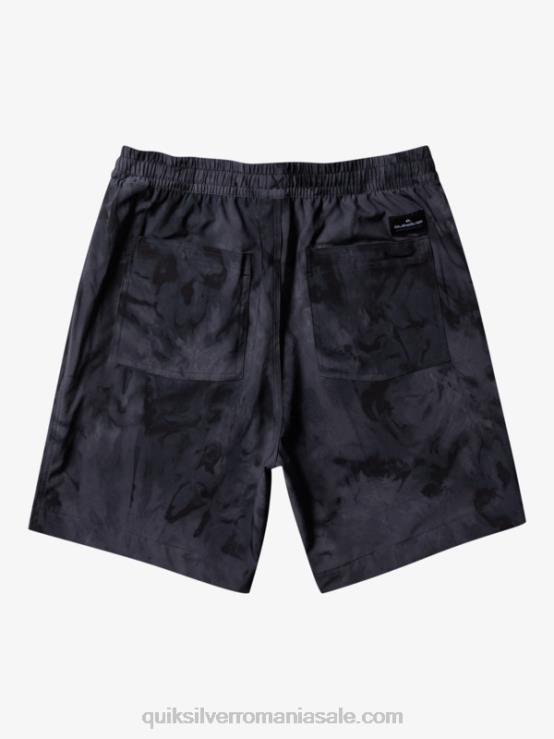 negru taxer print 18 amfibieni boardshorts XT6B101 bărbați Quiksilver