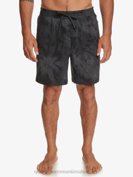 negru taxer print 18 amfibieni boardshorts XT6B101 bărbați Quiksilver
