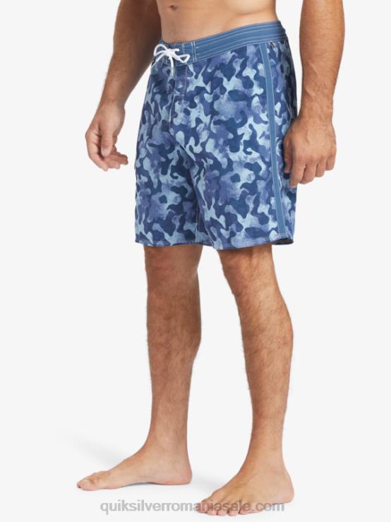 însemnul albastru întoarcere înapoi boardshorts waterman throwback camo 19 XT6B536 bărbați Quiksilver