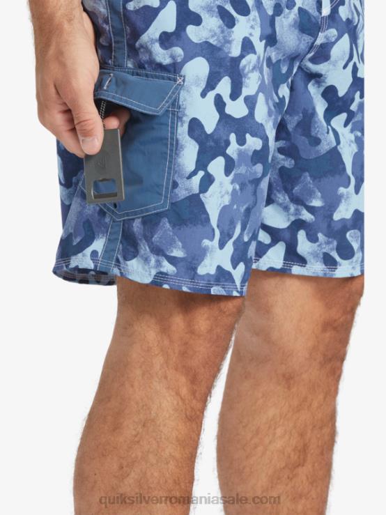 însemnul albastru întoarcere înapoi boardshorts waterman throwback camo 19 XT6B536 bărbați Quiksilver