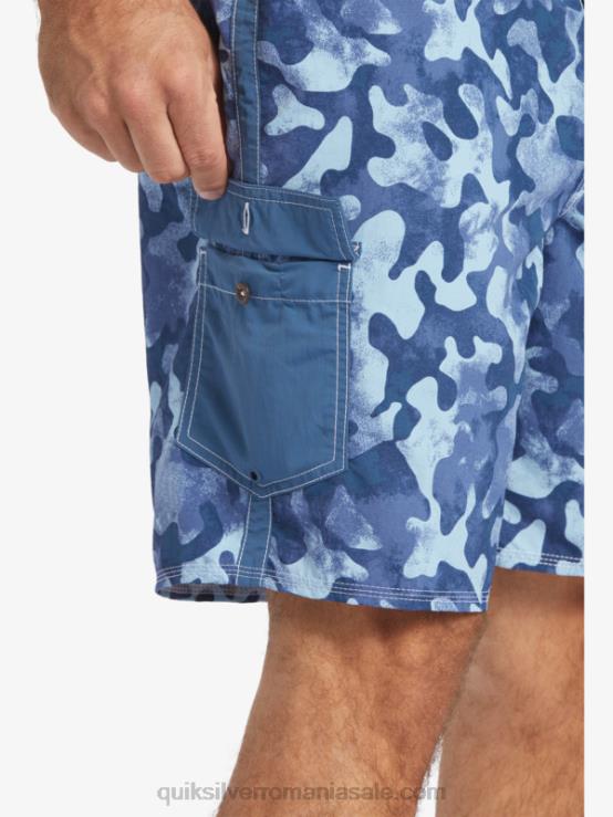 însemnul albastru întoarcere înapoi boardshorts waterman throwback camo 19 XT6B536 bărbați Quiksilver