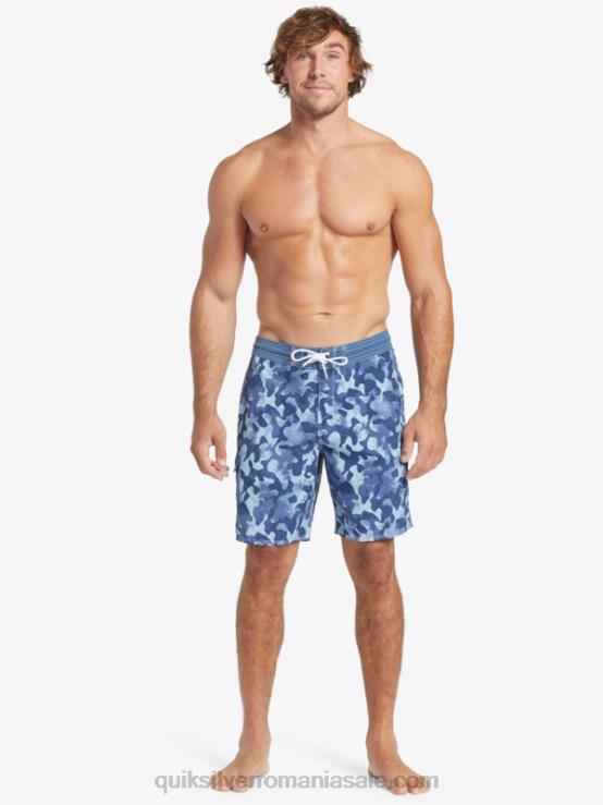 însemnul albastru întoarcere înapoi boardshorts waterman throwback camo 19 XT6B536 bărbați Quiksilver