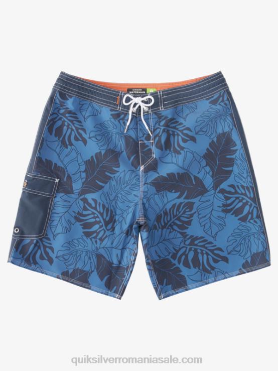 însemnul albastru întoarcere înapoi waterman throwback print 2 19 boardshorts XT6B849 bărbați Quiksilver