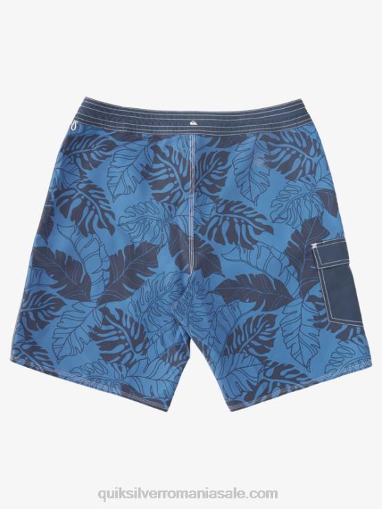 însemnul albastru întoarcere înapoi waterman throwback print 2 19 boardshorts XT6B849 bărbați Quiksilver