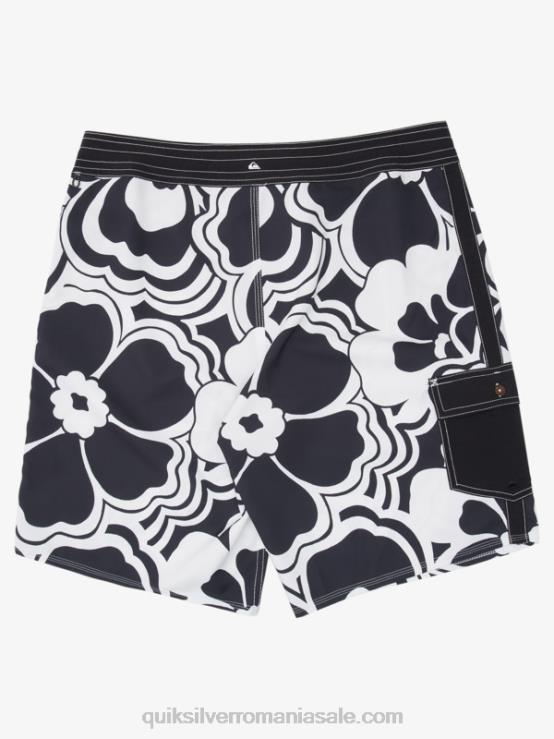 întoarcere neagră boardshorts cu imprimeu waterman throwback 19 XT6B1436 bărbați Quiksilver