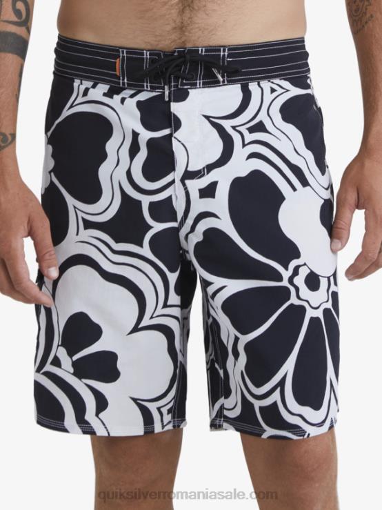 întoarcere neagră boardshorts cu imprimeu waterman throwback 19 XT6B1436 bărbați Quiksilver