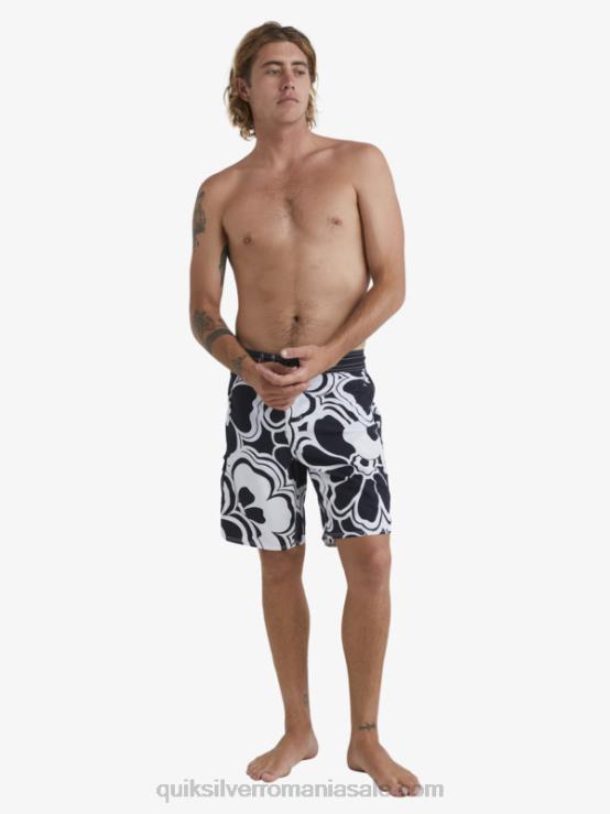 întoarcere neagră boardshorts cu imprimeu waterman throwback 19 XT6B1436 bărbați Quiksilver