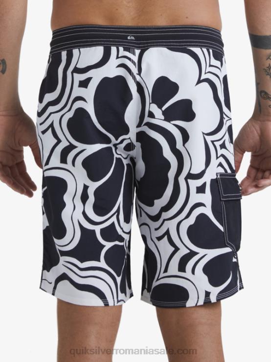 întoarcere neagră boardshorts cu imprimeu waterman throwback 19 XT6B1436 bărbați Quiksilver