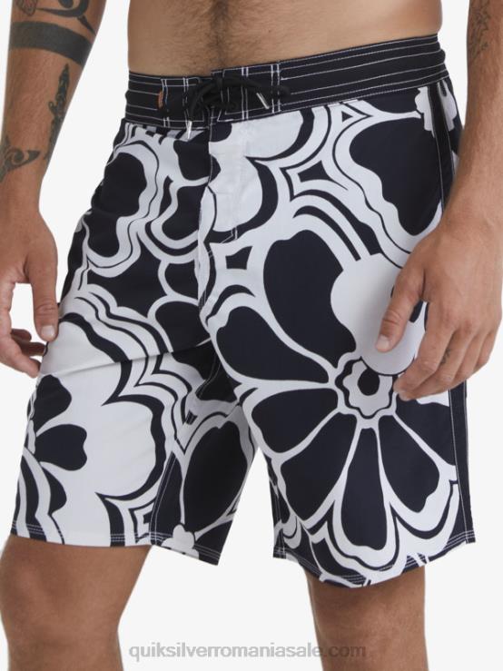 întoarcere neagră boardshorts cu imprimeu waterman throwback 19 XT6B1436 bărbați Quiksilver