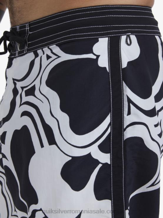 întoarcere neagră boardshorts cu imprimeu waterman throwback 19 XT6B1436 bărbați Quiksilver