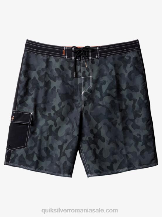 se estompează negru înapoi boardshorts waterman throwback camo 19 XT6B535 bărbați Quiksilver