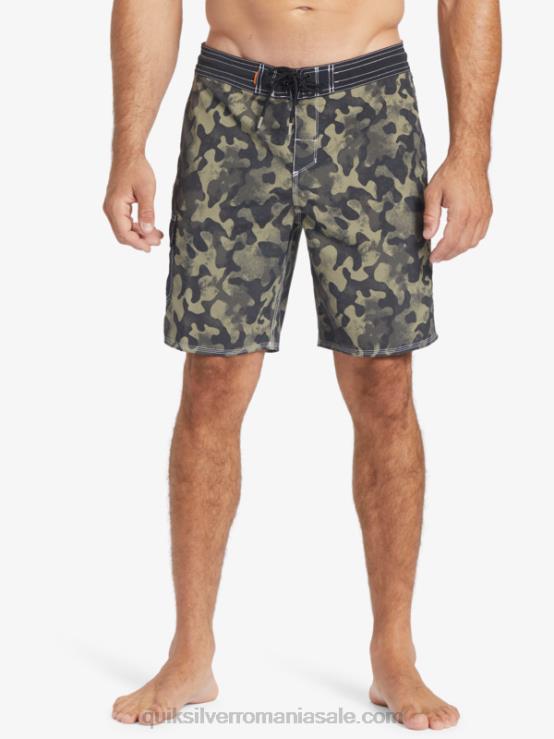 se estompează negru înapoi boardshorts waterman throwback camo 19 XT6B535 bărbați Quiksilver