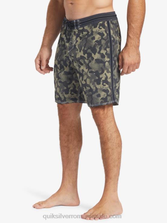 se estompează negru înapoi boardshorts waterman throwback camo 19 XT6B535 bărbați Quiksilver
