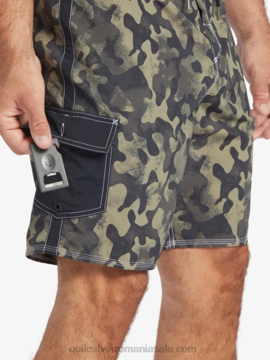 se estompează negru înapoi boardshorts waterman throwback camo 19 XT6B535 bărbați Quiksilver