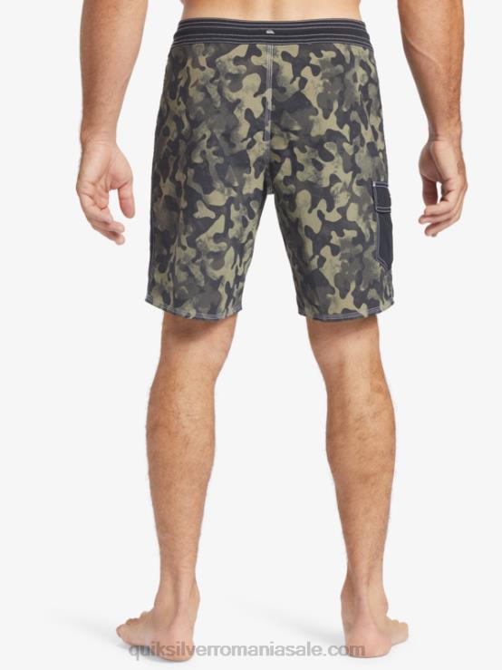 se estompează negru înapoi boardshorts waterman throwback camo 19 XT6B535 bărbați Quiksilver
