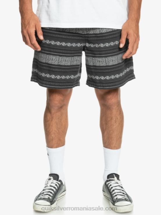 black taxer jaquard hori pantaloni scurți jacquard taxer XT6B423 bărbați Quiksilver