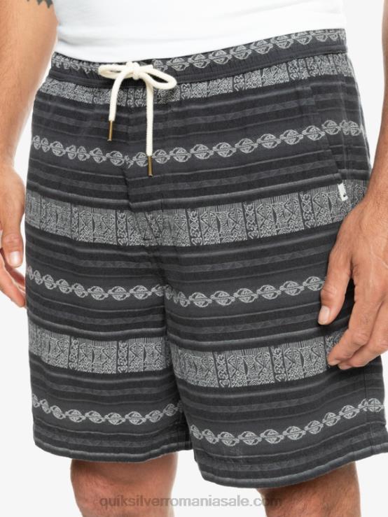 black taxer jaquard hori pantaloni scurți jacquard taxer XT6B423 bărbați Quiksilver