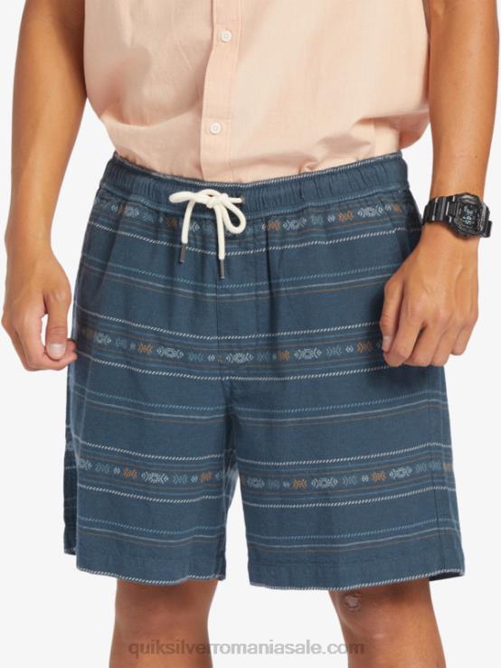 mini jacquard bleumarin la miezul nopții pantaloni scurți jacquard taxer XT6B420 bărbați Quiksilver